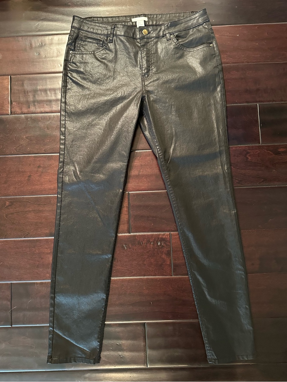 Faux Leather Skinny Pants - Black